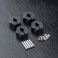 DISC.. Alum. hex. wheel hubs 6mm (black) (4)
