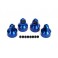 Shock caps, GTX shocks/ springaluminum (blue) (4) spacers(8)