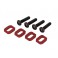 Wheel nuts, splined, 17mm, serrated (red-anodized) (4)