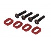 Wheel nuts, splined, 17mm, serrated (red-anodized) (4)