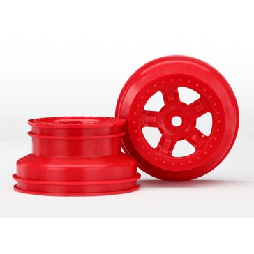 Wheels, SCT RED, beadlock style, dual profile (1.8' inner, 1