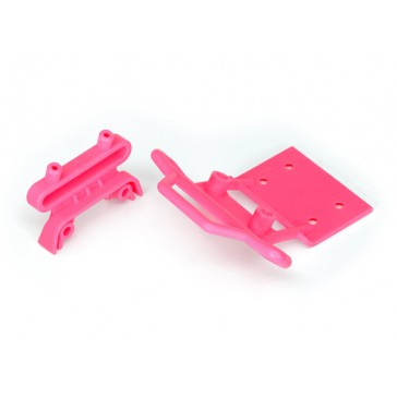 Bumper, front / bumper mount, front / 4x23mm RM (2)/ PINK