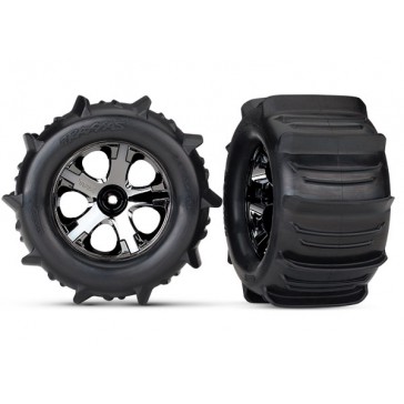 Tires & wheels, assembled, glu2.8 Paddle(Al-Star Black chrom