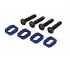 Wheel nuts, splined, 17mm, serrated (blue-anodized) (4)