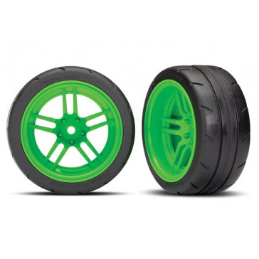 Tires and wheels, assembled, glued (split-spoke green VXL
