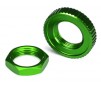 Servo saver nuts, aluminum, green-anodized (hex (1) serrated