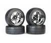 Tires & wheels, assembled, glued (split-spoke black chrome w