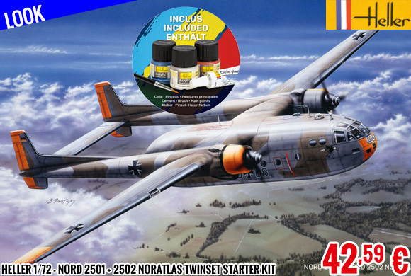 Look - Heller 1/72 - Nord 2501 + 2502 Noratlas Twinset Starter kit