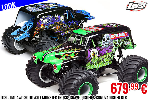 Look - Losi - LMT 4wd Solid Axle Monster Truck, Grave Digger & SonUvaDigger RTR