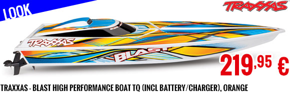 Look - Traxxas - Blast High Performance Boat TQ (incl battery/charger), Orange
