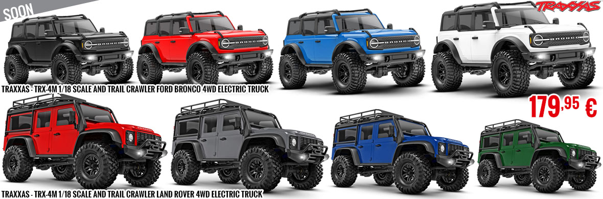 Traxxas - TRX-4M 1/18 Scale and Trail Crawler Land Rover & Ford Bronco 4WD Electric Truck