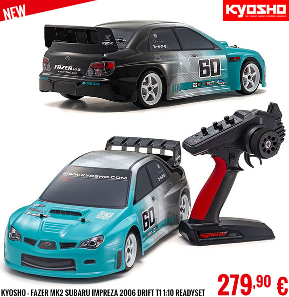 New - Kyosho - Fazer MK2 Subaru Impreza 2006 Drift T1 1:10 Readyset
