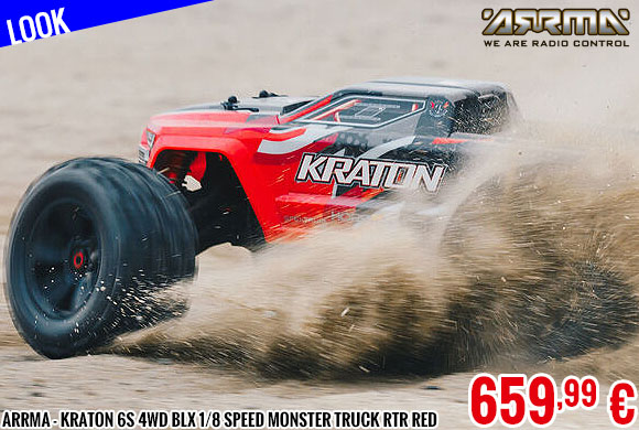 Look - Arrma - Kraton 6S 4WD BLX 1/8 Speed Monster Truck RTR Red