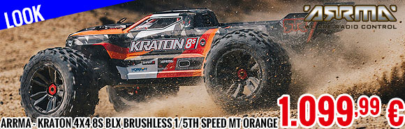 Look - Arrma - Kraton 4X4 8S BLX Brushless 1/5th Speed MT Orange