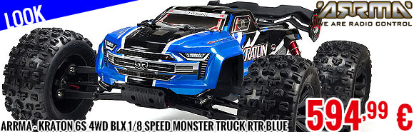 Look - Arrma - Kraton 6S 4WD BLX 1/8 Speed Monster Truck RTR Blue
