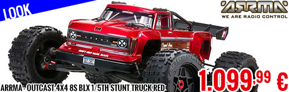 Look - Arrma - Outcast 4X4 8S BLX 1/5th Stunt Truck Red