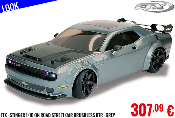 Look - FTX - Stinger 1/10 On Road Street Car Brushless RTR - Grey
