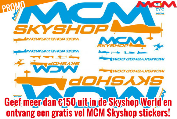 Promotie - Geef meer dan €150 uit in de Skyshop World en ontvang een gratis vel MCM Skyshop stickers!