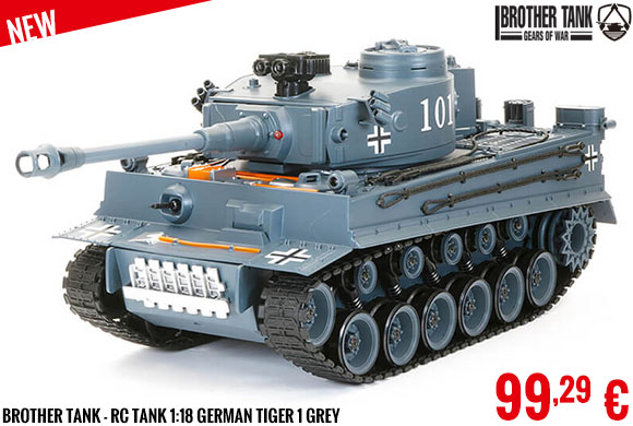 New - Brother Tank - RC Tank 1:18 German Tiger 1 Grey