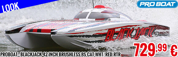 Look - Proboat - Blackjack 42-inch Brushless 8S Cat,WHT/RED:RTR