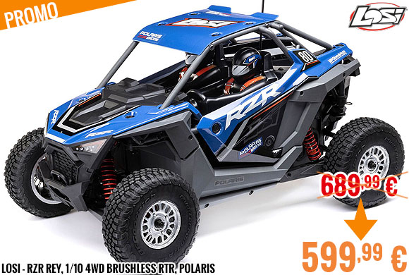Soldes - Losi - RZR Rey, 1/10 4WD Brushless RTR, Polaris