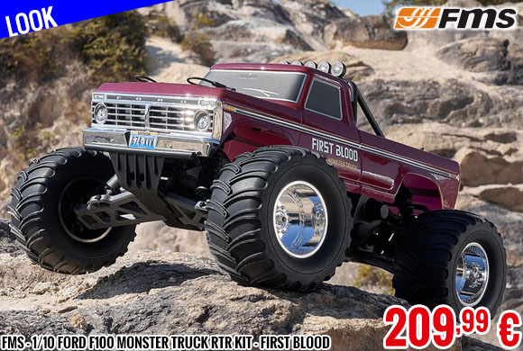 Look - FMS - 1/10 Ford F100 Monster truck RTR kit - First Blood