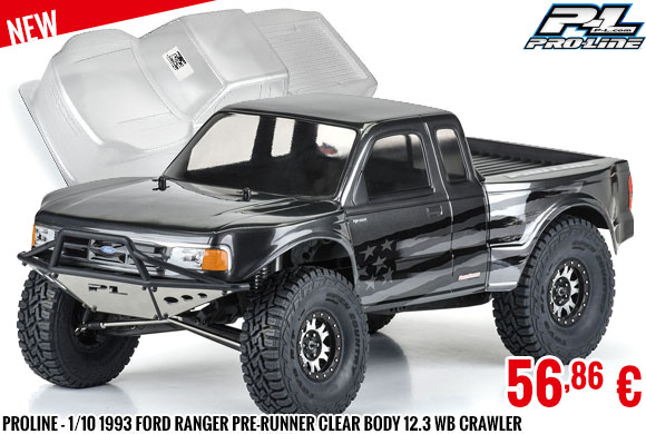New - ProLine - 1/10 1993 Ford Ranger Pre-Runner Clear Body 12.3 WB Crawler