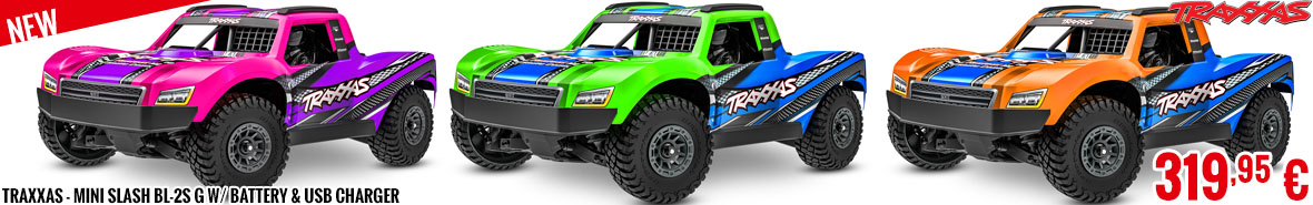 New - Traxxas - Mini Slash BL-2s G w/ battery & USB charger