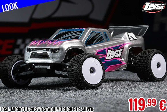 Look - Losi - Micro-T 1/28 2WD Stadium Truck RTR, silver