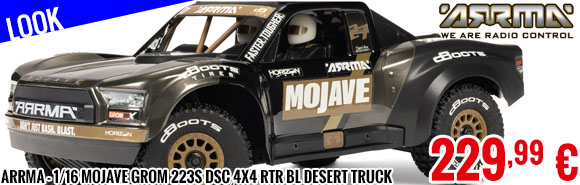 Look - Arrma - 1/16 Mojave Grom 223S DSC 4X4 RTR Brushless Desert Truck Black