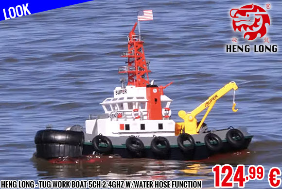 Look - Heng Long - Tug Work Boat 5CH 2.4gHz w/Water Hose Function