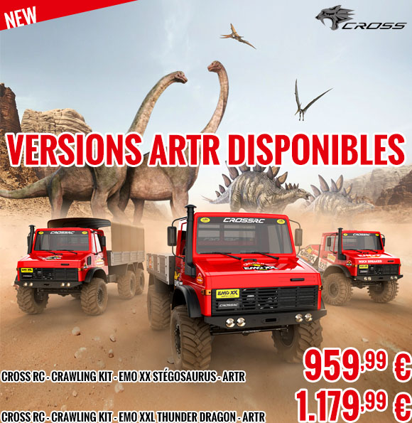 New - Cross RC - Crawling kit - EMO XX Stégosaurus & EMO XXL Thunder Dragon 1/6 ARTR