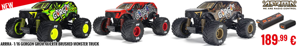 New - Arrma - 1/16 Gorgon Grom 4X4 RTR Brushed Monster Truck