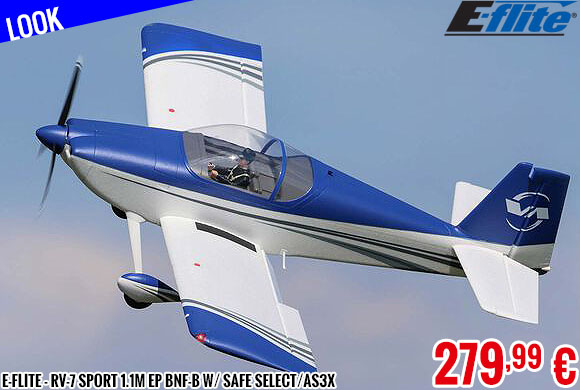 Look - E-Flite - RV-7 Sport 1.1m EP BNF-B w/ SAFE Select/AS3X