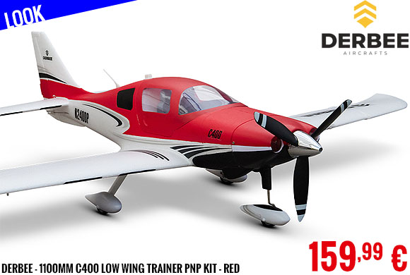 Soon - Derbee - 1100mm C400 Low wing trainer PNP kit - Red