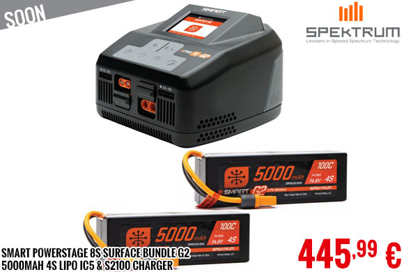 Soon - Smart Powerstage 8S Surface Bundle G2 5000mAh 4S LiPo IC5 & S2100 Charger