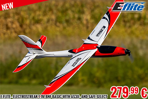 New - E-Flite - ElectroStreak 1.1m BNF Basic with AS3X+ and SAFE Select