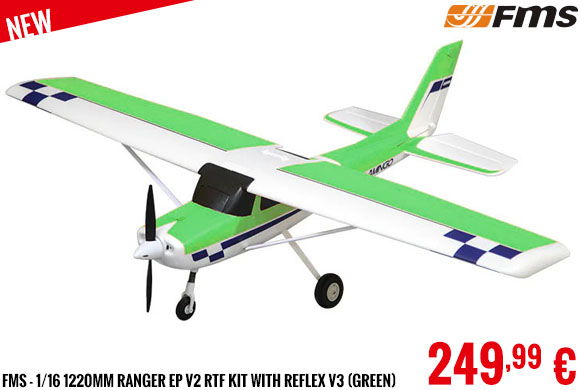 New - FMS - 1/16 1220mm Ranger EP V2 RTF kit (M2) with reflex V3 (Green)