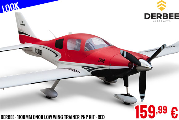 Look - Derbee - 1100mm C400 Low wing trainer PNP kit - Red