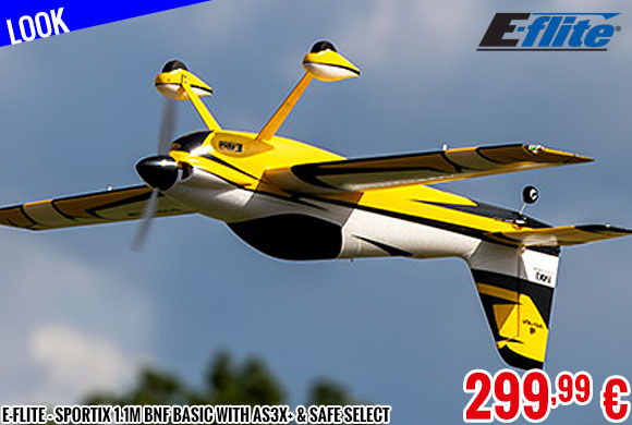 Look - E-Flite - Sportix 1.1m BNF Basic with AS3X+ & SAFE Select