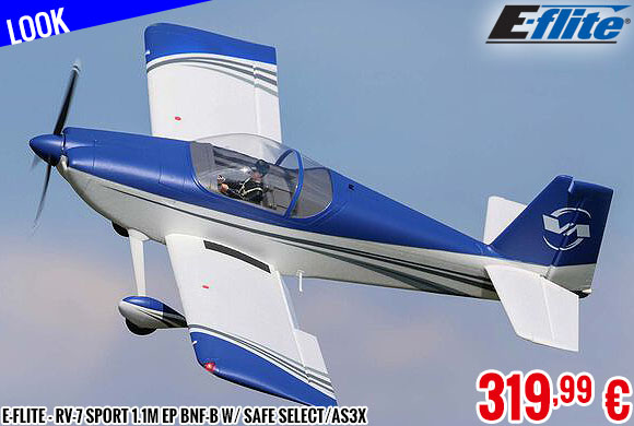 Look - E-Flite - RV-7 Sport 1.1m EP BNF-B w/ SAFE Select/AS3X