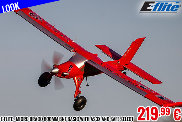 Look - E-Flite - Micro DRACO 800mm BNF Basic with AS3X and SAFE Select