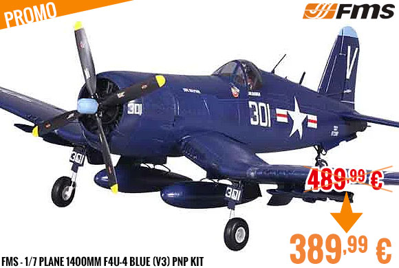 Promo - FMS - 1/7 Plane 1400mm F4U-4 Blue (V3) PNP kit