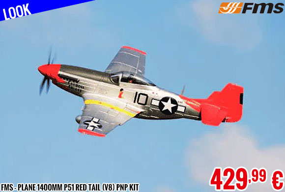 Look - FMS - Plane 1400mm P51 Red Tail (V8) PNP kit