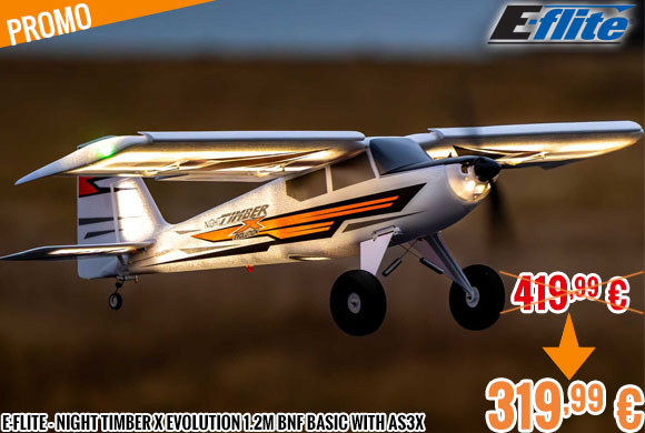 Promo - E-Flite - Night Timber X Evolution 1.2m BNF Basic with AS3X and SAFE Select
