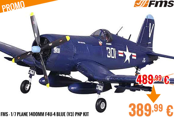 Promo - FMS - 1/7 Plane 1400mm F4U-4 Blue (V3) PNP kit