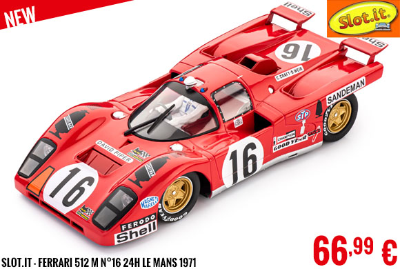 New - Slot.it - Ferrari 512 M N°16 24h Le Mans 1971
