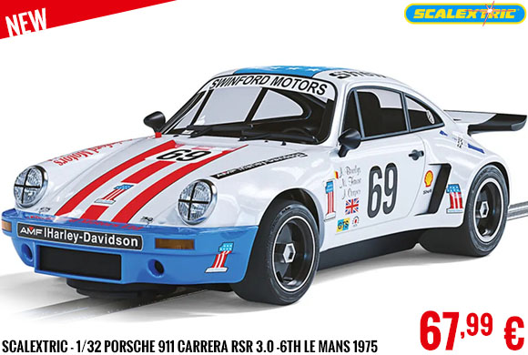 New - Scalextric - 1/32 Porsche 911 Carrera RSR 3.0 -6th Le Mans 1975