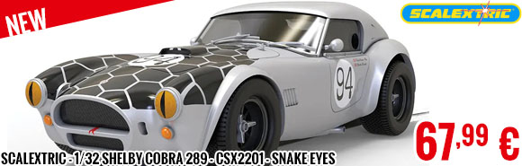 New - Scalextric - 1/32 Shelby Cobra 289 - CSX2201 - Snake eyes