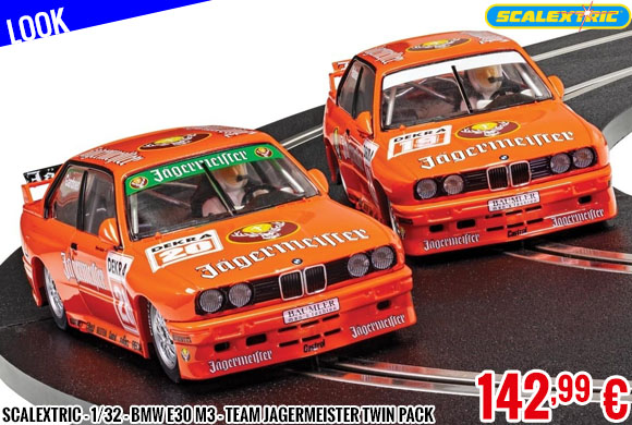 Look - Scalextric - 1/32 - BMW E30 M3 - Team Jagermeister Twin Pack